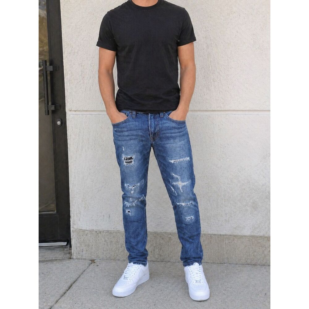 American Eagle Slim Jeans 28x30 Distressed Blue Denim Men's Stretch
